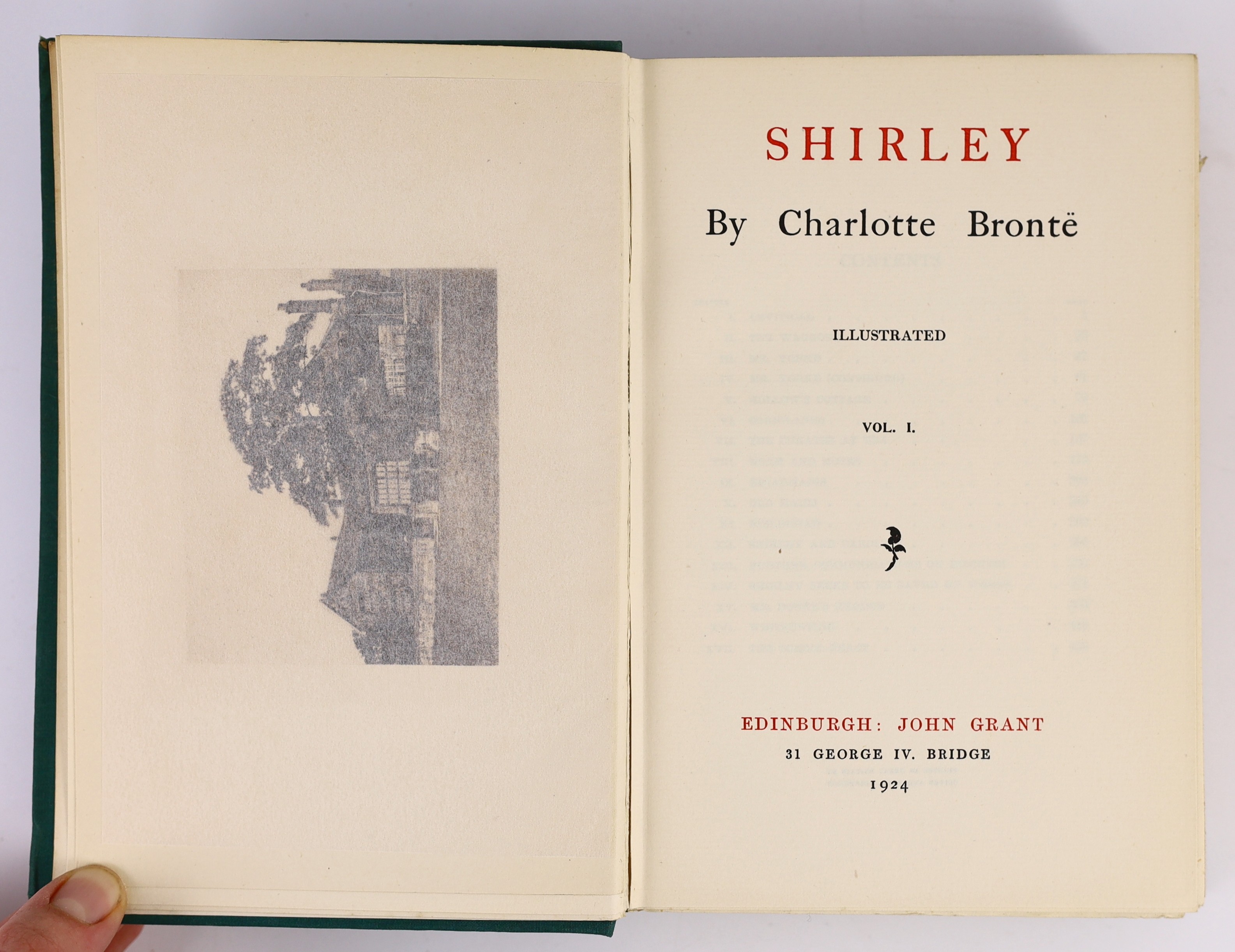 Bronte, Charlotte, Emily and Anne - Works. - ‘’Novels of the Sisters Bronte.’’ - 12 vols, the Thornton edition, edited by Temple Scott, illustrated with 67 plates, original cloth gilt, Edinburgh, 1924